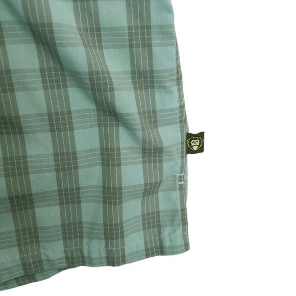 Howler Bros Men's S Aqua-Gray Plaid Button Up Shirt, Short Sleeves, Pockets - Picture 4 of 6